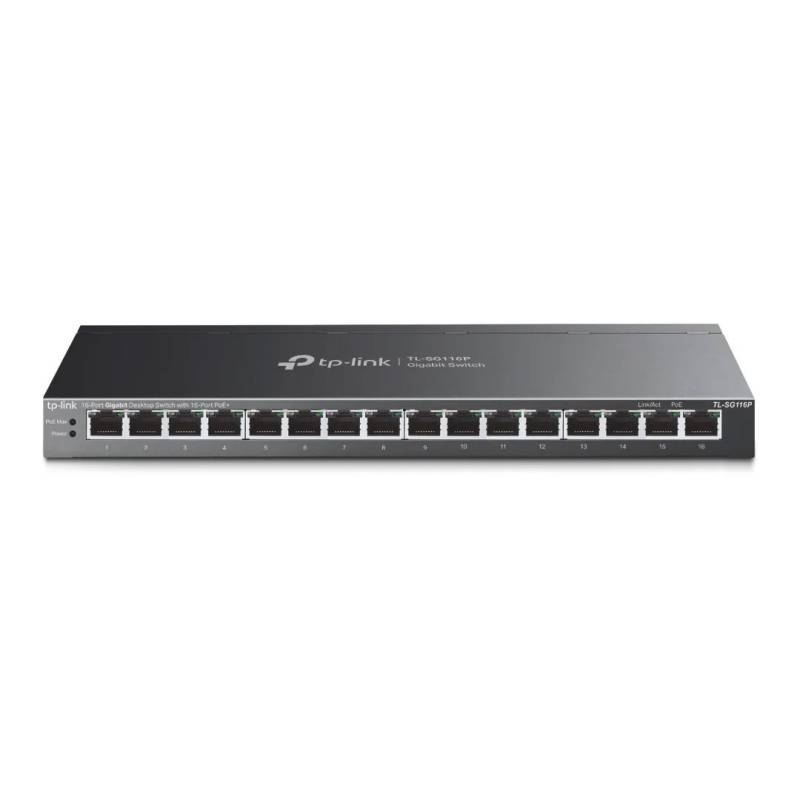 Switch Sg116P Tl-Sg116P Tp-Link 16 Puertos Gigabit Poe+.