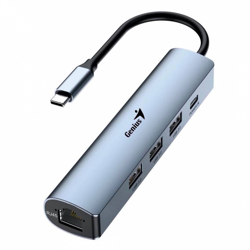 Hub Genius Uh-545 Usb-C A Usb-A, Usb-C Y Rj-45