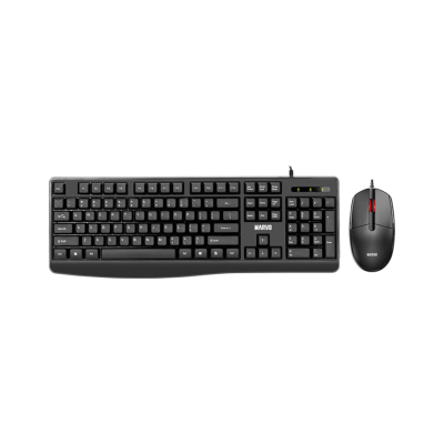 Combo Teclado Y Mouse Cm009 Marvo Cableado Español Negro