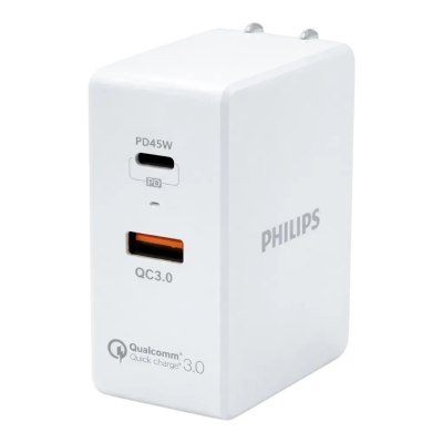 Cargador Philips Dlp6316C/97 45W Usb-C Pd + Usb-A Qc 3.0
