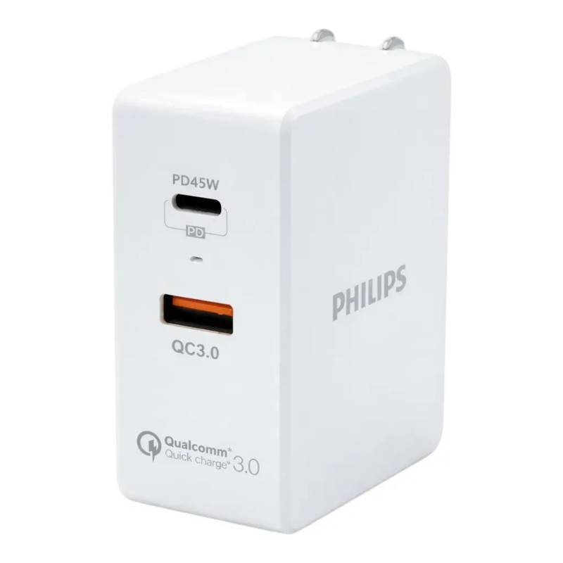 Cargador Philips Dlp6316C/97 45W Usb-C Pd + Usb-A Qc 3.0