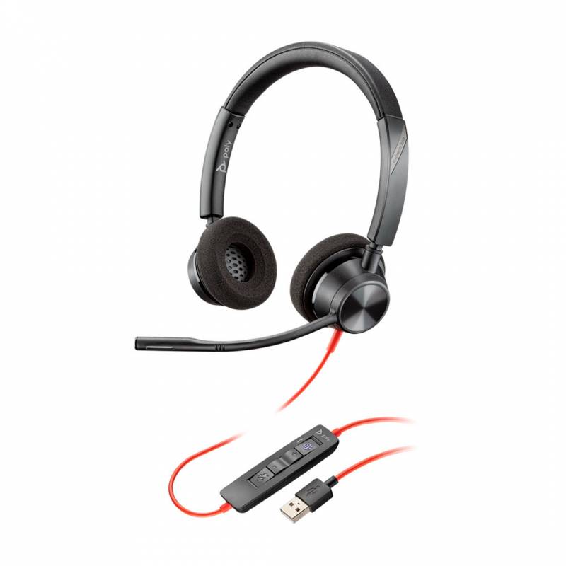 Auriculares Poly Blackwire 3320 - Alámbrico - Usb-A, Negro