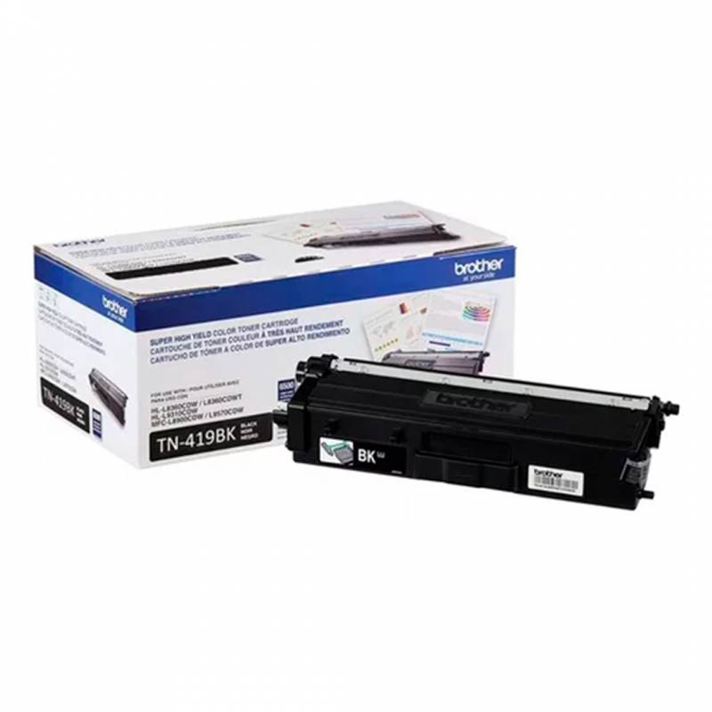 Toner Brother Original Tn419Bk Negro. Rendimiento 9.000 Copias.