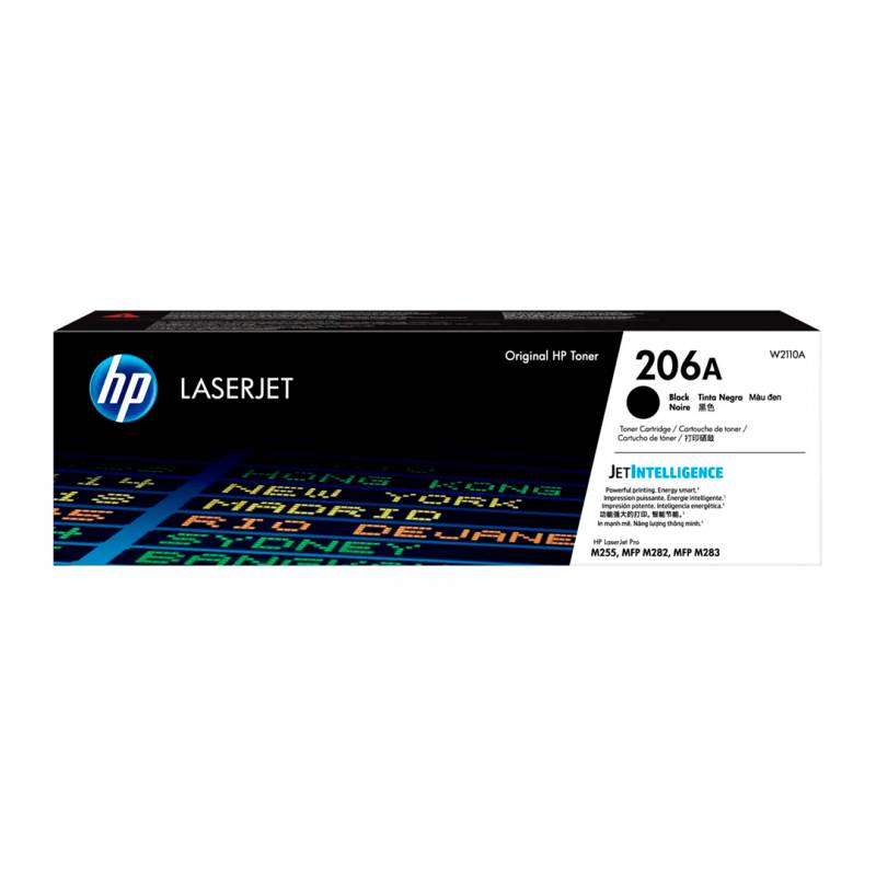 Toner Original Hp W2110A (206A) Negro. Rendimiento 1.350 Copias.