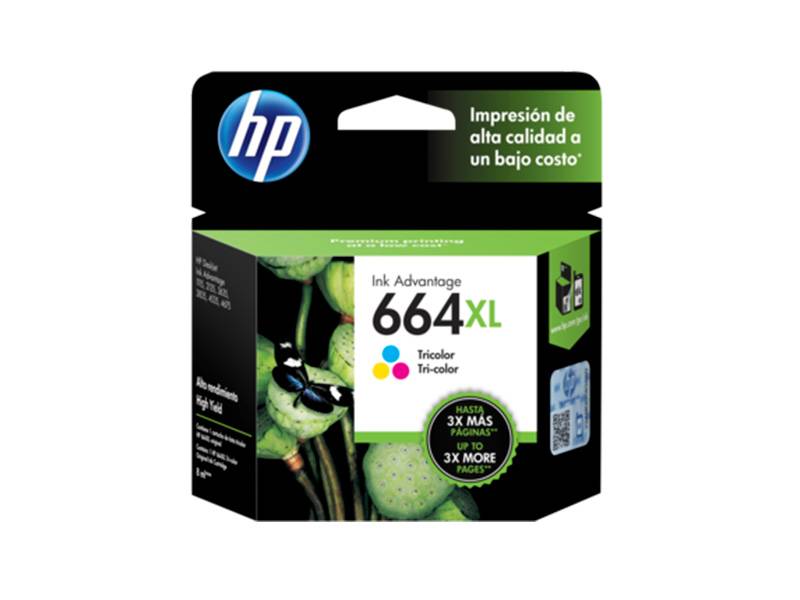 Cartucho De Tinta Original Hp F6V30Al (664Xl) Tricolor. Rendimiento 330 Copias.
