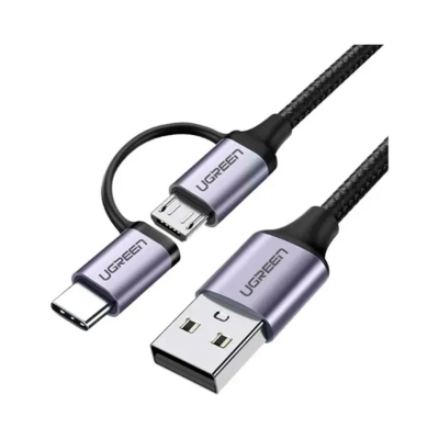Cable Usb 2 En 1 30875 Ugreen Usb-A A Usb-C/Micro Usb Gris