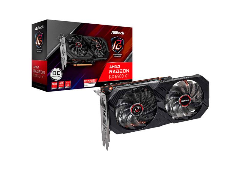 Tarjeta De Video Asrock Amd Rx6500 Xt Phantom 4Gb Gddr6.