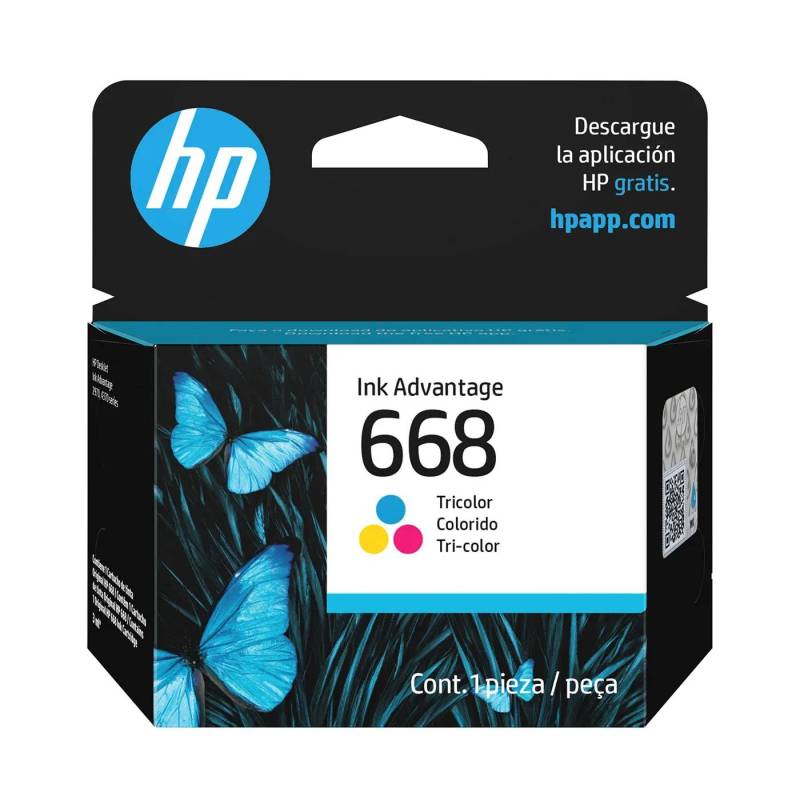 Cartucho De Tinta Original Hp 668 Tricolor 7Fp36Vl – Rendimiento 120 Páginas