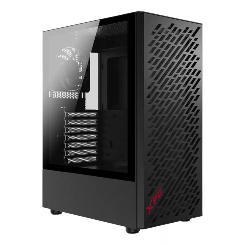 Gabinete Gamer Xpg Valor Air Plus Mid Tower Atx Vidrio Templado 4 Ventiladores Argb Negro
