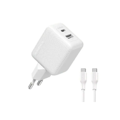 Kit Cargador Ocw-5203Ecc-W Oraimo Usb-C + Usb-A 20W Con Cable Usb-C A Usb-C Blanco.