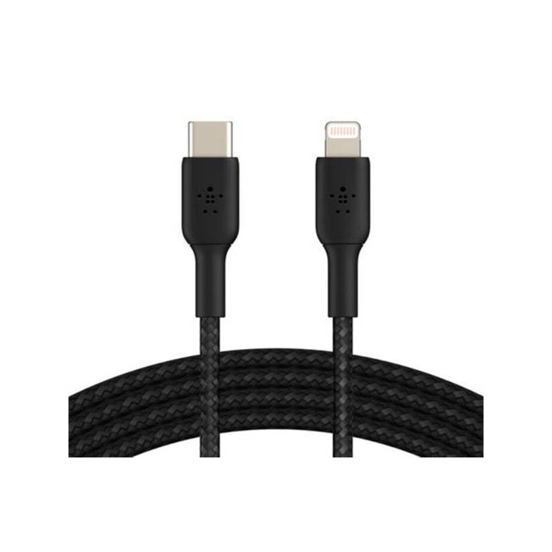 Cable Usb-C A Lightning Caa004Bt1Mbk Belkin 1M Black Braided