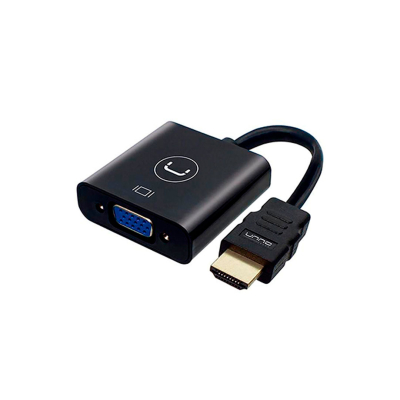 Adaptador Unno Ad4202Bk Hdmi Macho A Vga Hembra 1080P Uxga