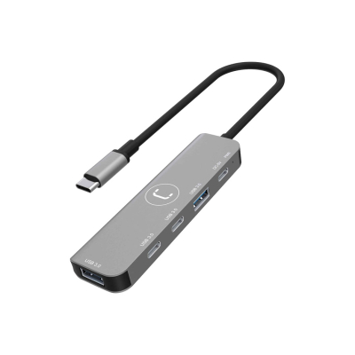 Hub Usb 4 Puertos Hb1012Gy Unno Usb-C 3.0 Gris