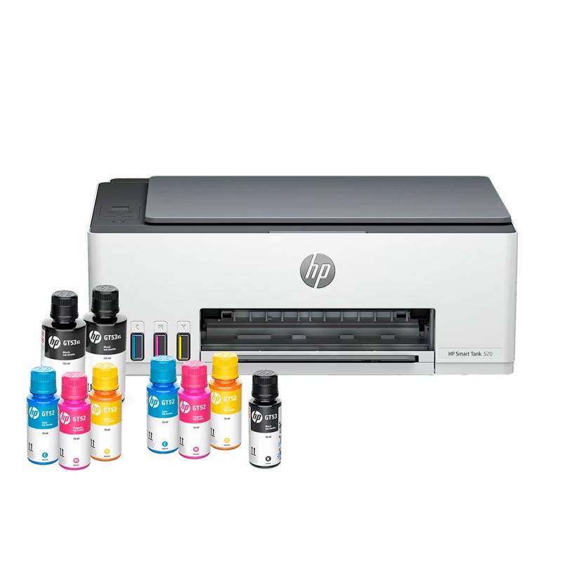 Kit Multifuncion De Tinta Continua Hp 520 + 4 Botellas Adicionales