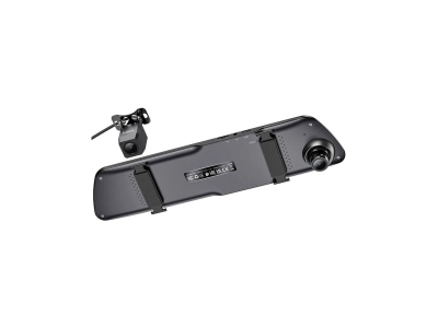 Videocamara Hoco Dv4 Dashcam Para Espejo C/Display Para Auto Negra.