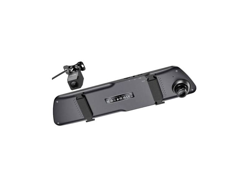 Videocamara Hoco Dv4 Dashcam Para Espejo C/Display Para Auto Negra.