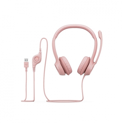 Promo Auriculares Logitech Con Micrófono  H390 Rosa Usb