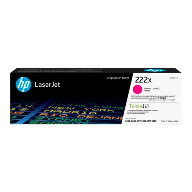 Toner Original Hp W2223X (222X) Magenta. Rendimiento 2.500 Copias