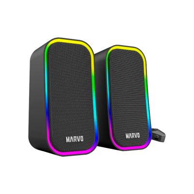 Parlantes Gaming Marvo Havoc 20 Sg-285 Rgb Usb 6W Gris