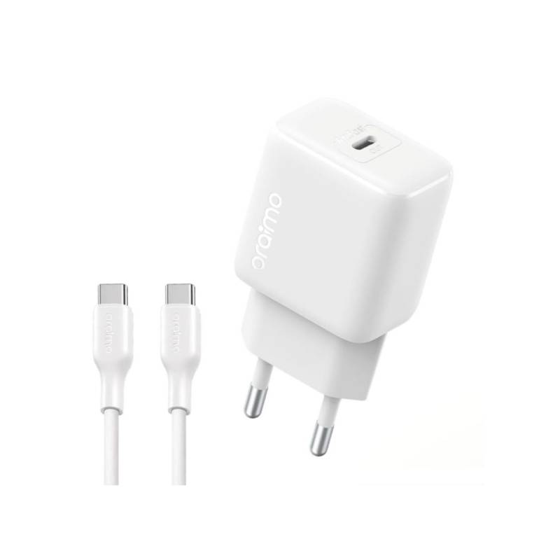 Kit Cargador Ocw-5202Ecc-W Oraimo Usb-C 20W Con Cable Usb-C A Usb-C Blanco