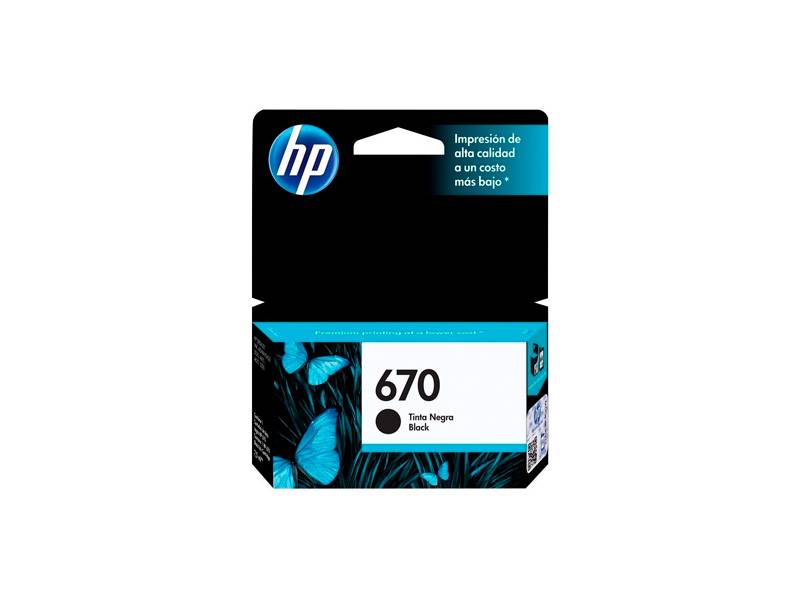 Cartucho De Tinta Original Hp  Cyan. Cz114Al (670)  Rendimiento 300 Copias