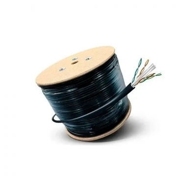 Cable U/Utp Cat6 Exterior  Negro  Bobina 305Mts (Vf-Cat6 U-Utp Ext)