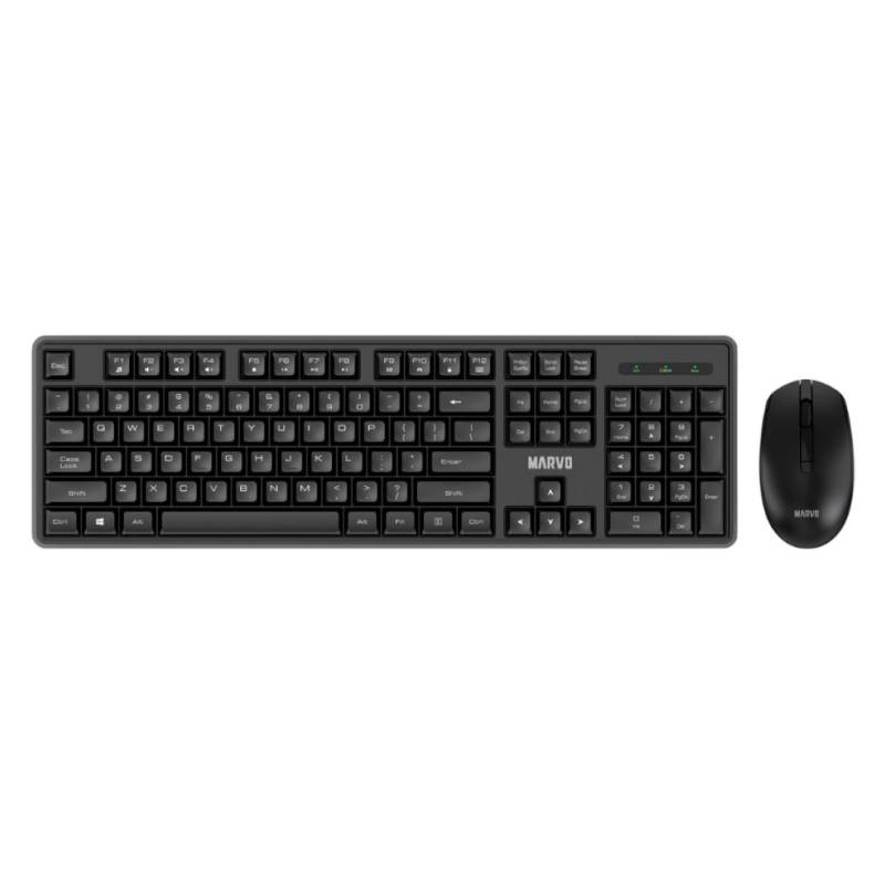 Combo Teclado Y Mouse Ws005 Sp Bk Marvo Negro Inalámbrico