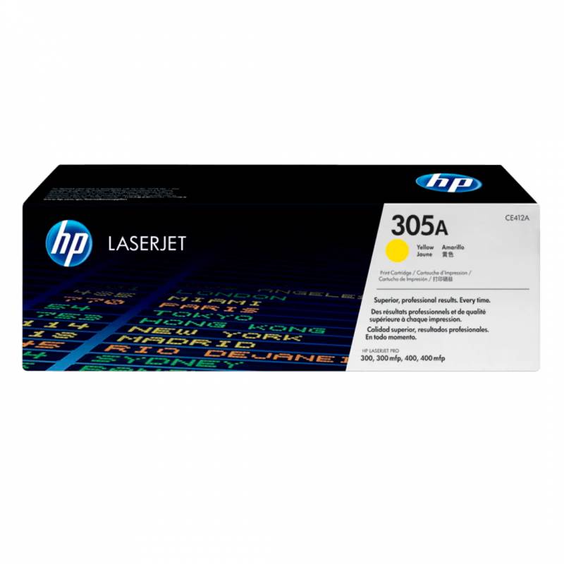 Toner Original Hp Ce412A (305A) Amarillo. Rendimiento 2.600 Copias.