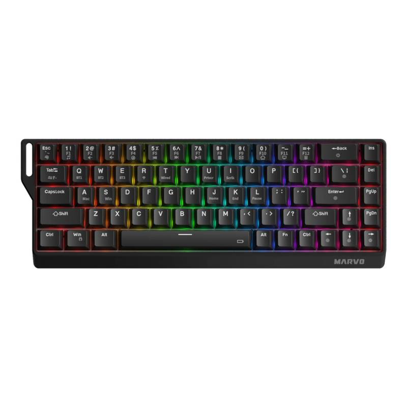 Teclado Gaming Mecánico Marvo Saber 65W Kg965W Tri-Mode Rgb Negro