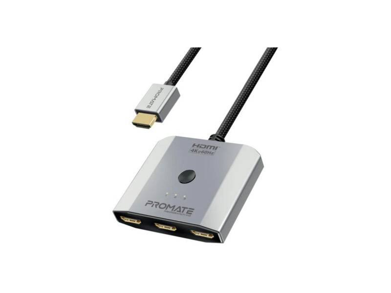 Adaptador Promate Mediaswitch-H3 Hdmi A Hdmi 3 En 1 4K Negro.