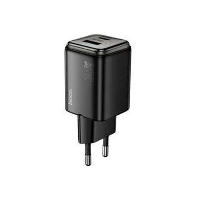 Cargador De Pared Pd30W (Usb-C + Usb-A) Black Hoco N71