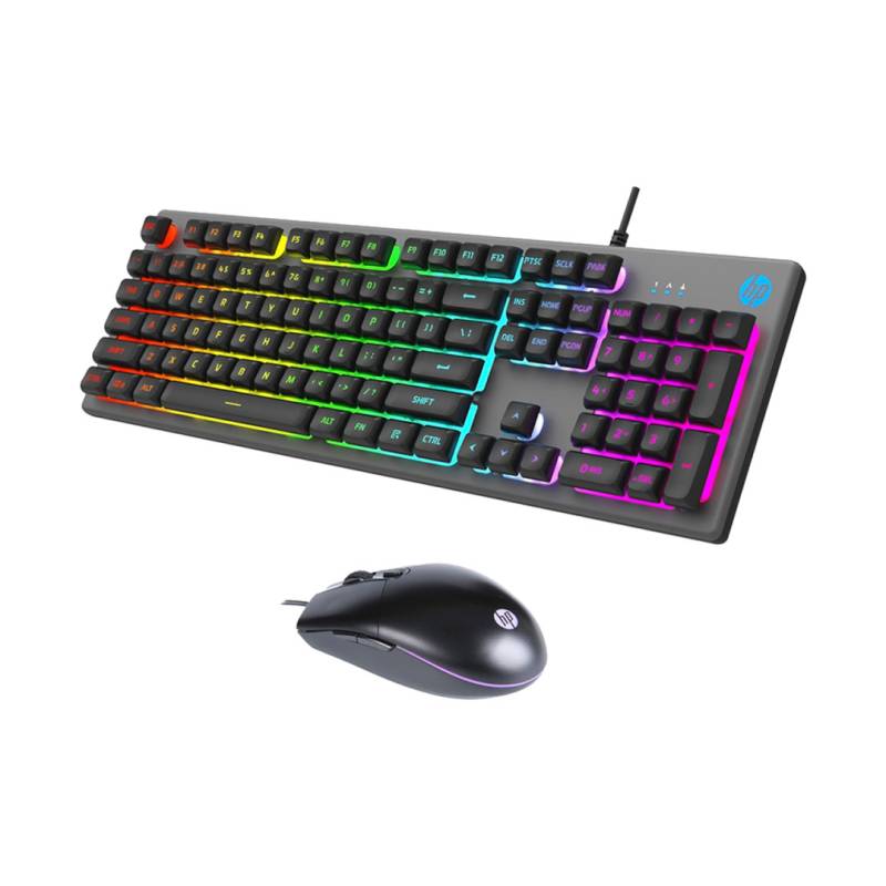 Combo Gaming Km300F Hp Usb Negro Teclado Y Mouse Con Conexión Usb