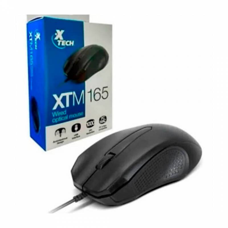 Mouse Cableado Óptico Xtech Xtm-165 Usb Negro