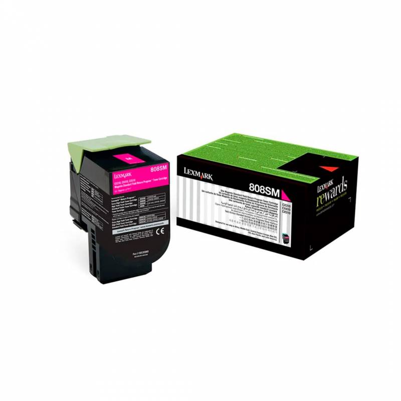 Toner Original Lexmark 80C8Sm0 Magenta. Rendimiento 2.000 Copias.