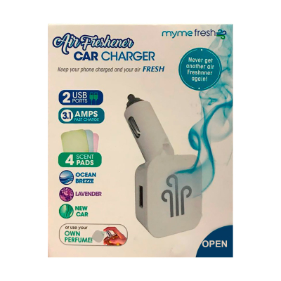 Cargador Fifo Compacto Para Auto Con Ambientador 12 V Dual Usb