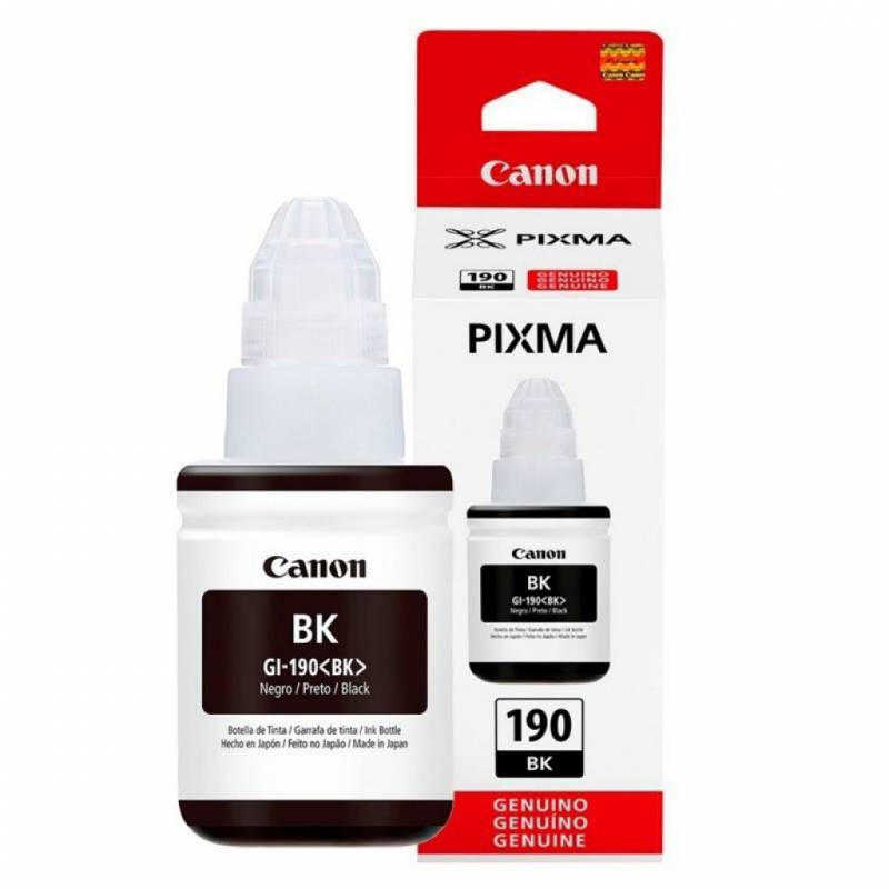 Botella De Tinta Canon Gi190Bk Negro 135Ml.