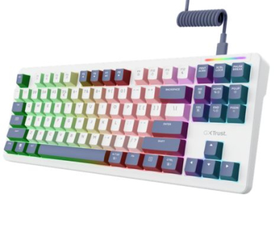 Teclado Gaming Trust Gxt 872 Xyra Tkl Mecánico Usb Rgb Hot-Swap Blanco Español