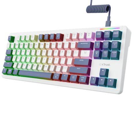 Teclado Gaming Trust Gxt 872 Xyra Tkl Mecánico Usb Rgb Hot-Swap Blanco Español