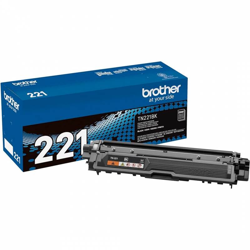 Toner Brother Original Tn221Bk Negro. Rendimiento 2.500 Páginas.