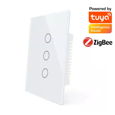 Interruptor Táctil De Pared Zs-Us3-Wh-Ms Wh Oem De 3 Botones.