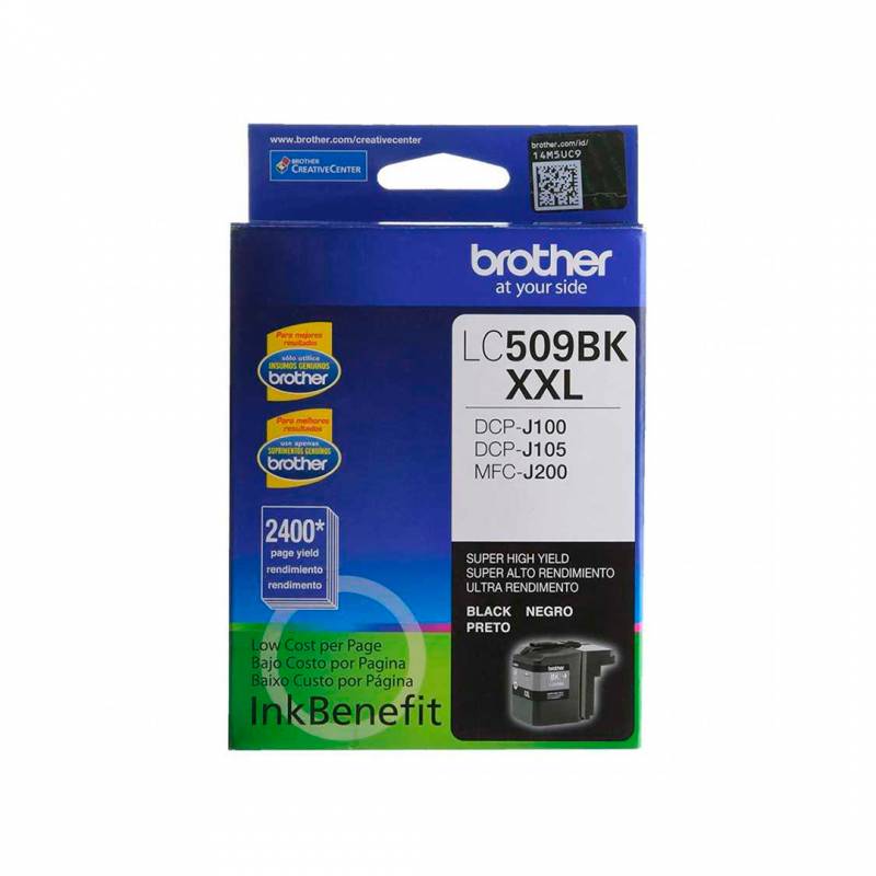 Cartucho De Tinta Brother Original Negro. Lc-509Bk