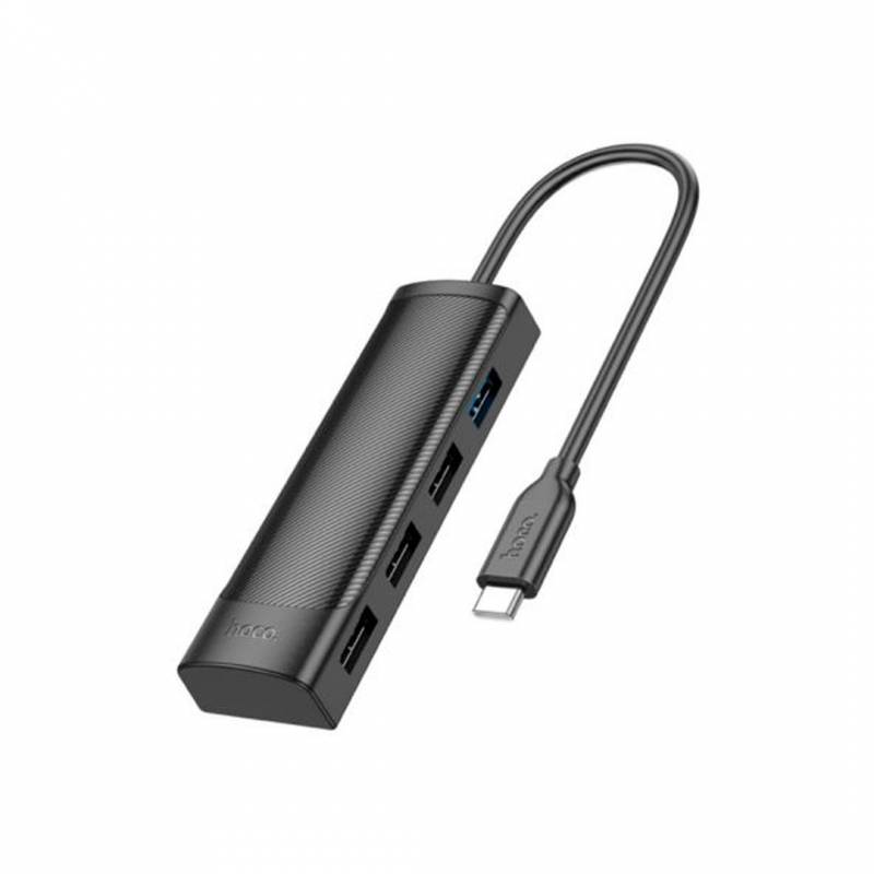 Hub Hoco Hb41 Hub 4 En 1 Usb-C A 3 Usb-A 2.0 Y 1 Usb-A 3.0 Negro