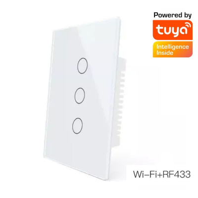Interruptor Táctil De Pared Ws-Us3-Rfw-N Wh Oem De 3 Botones