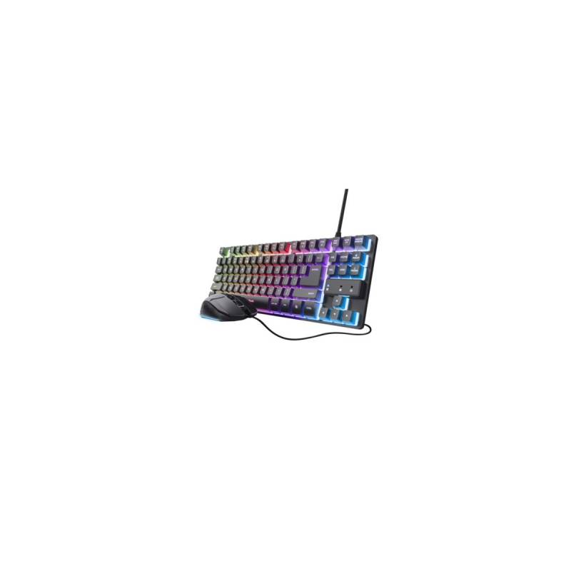 Combo Gamer Trust Gxt 798 Teclado Tkl + Mouse Usb Rgb 6400 Dpi Negro