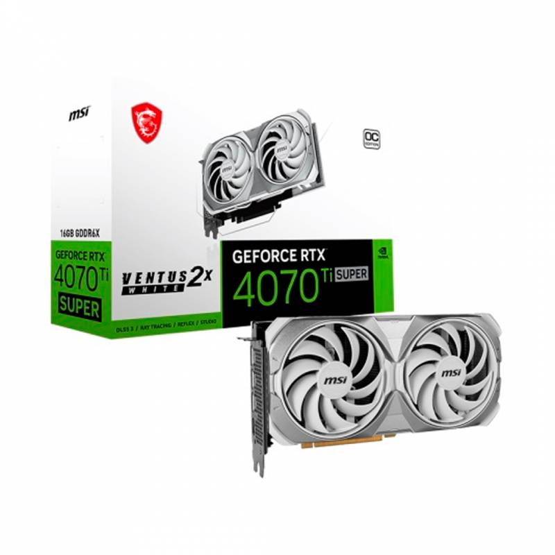 Tarjeta De Video Msi Geforce Rtx 4070 Ti Super 16Gb Ventus 2X White Oc.