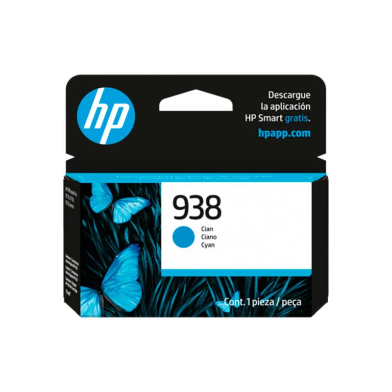 Cartucho De Tinta Original Hp 938 Cyan Rendimiento 800 Páginas