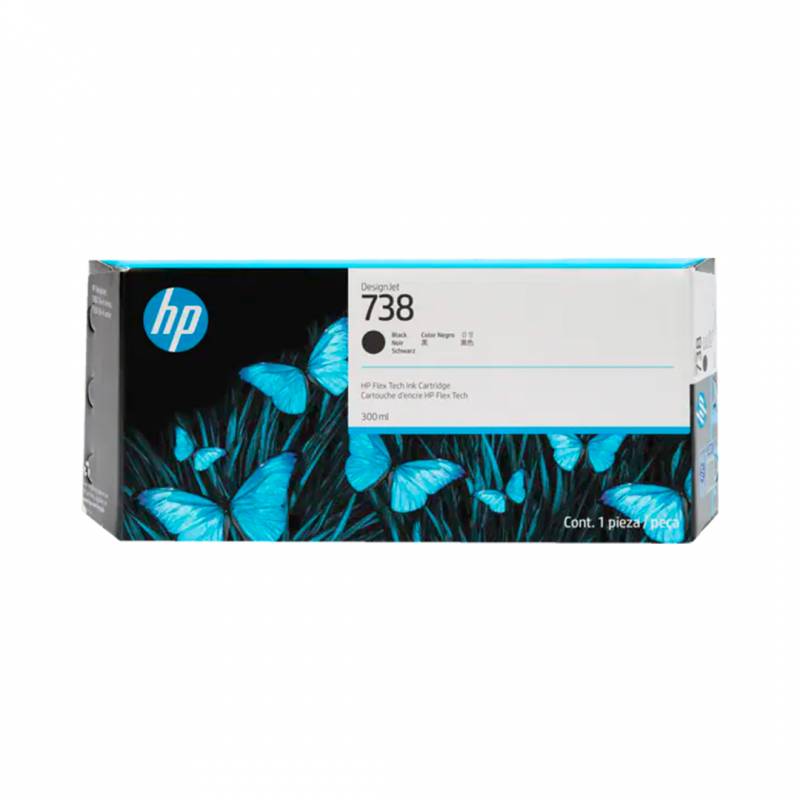 Cartucho De Tinta Original Hp 738 Negro Rendimiento 300Ml (498N8A)