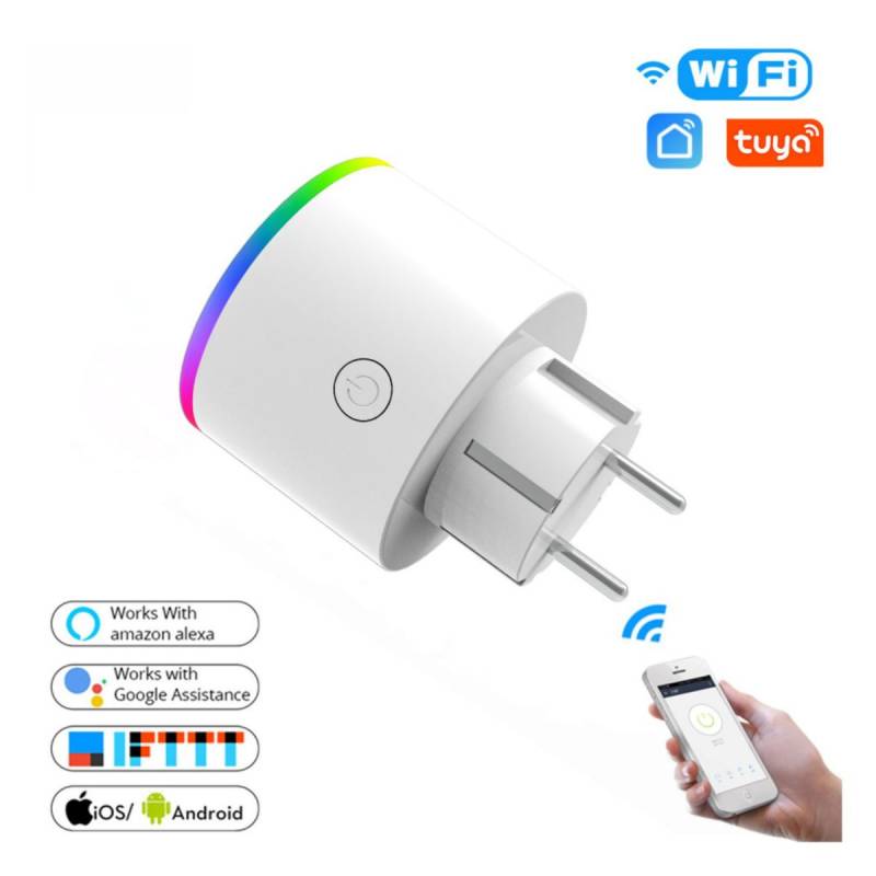 Enchufe Inteligente Wp-Euy16Lm-Wh-En Wp-Euy16Lm-Wh-En Moes Wifi Rgb Tuya Smart Blanco.