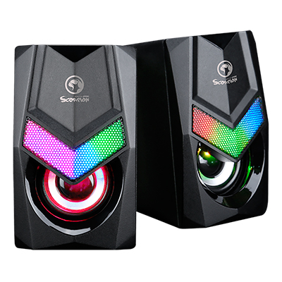 Parlantes Marvo Sg-118 2.0 Usb 3.5Mm Rgb 6W Negro
