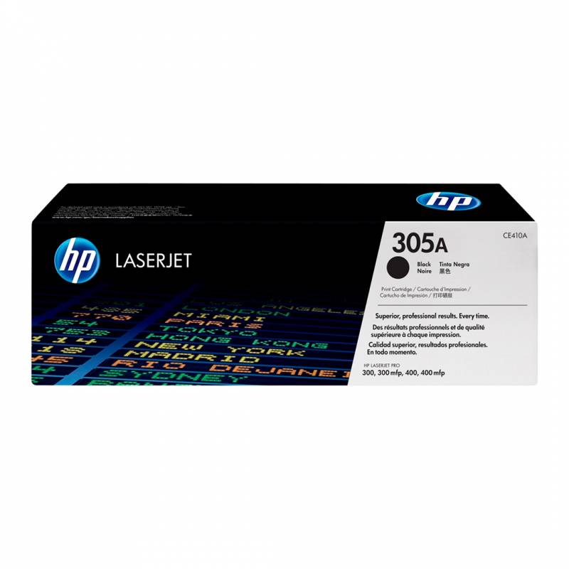 Toner Original Hp Ce410A (305A) Negro. Rendimiento 2.200 Copias.
